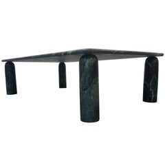 Mid-Century Emerald Green Marble Coffee Table by Mario Bellini 4