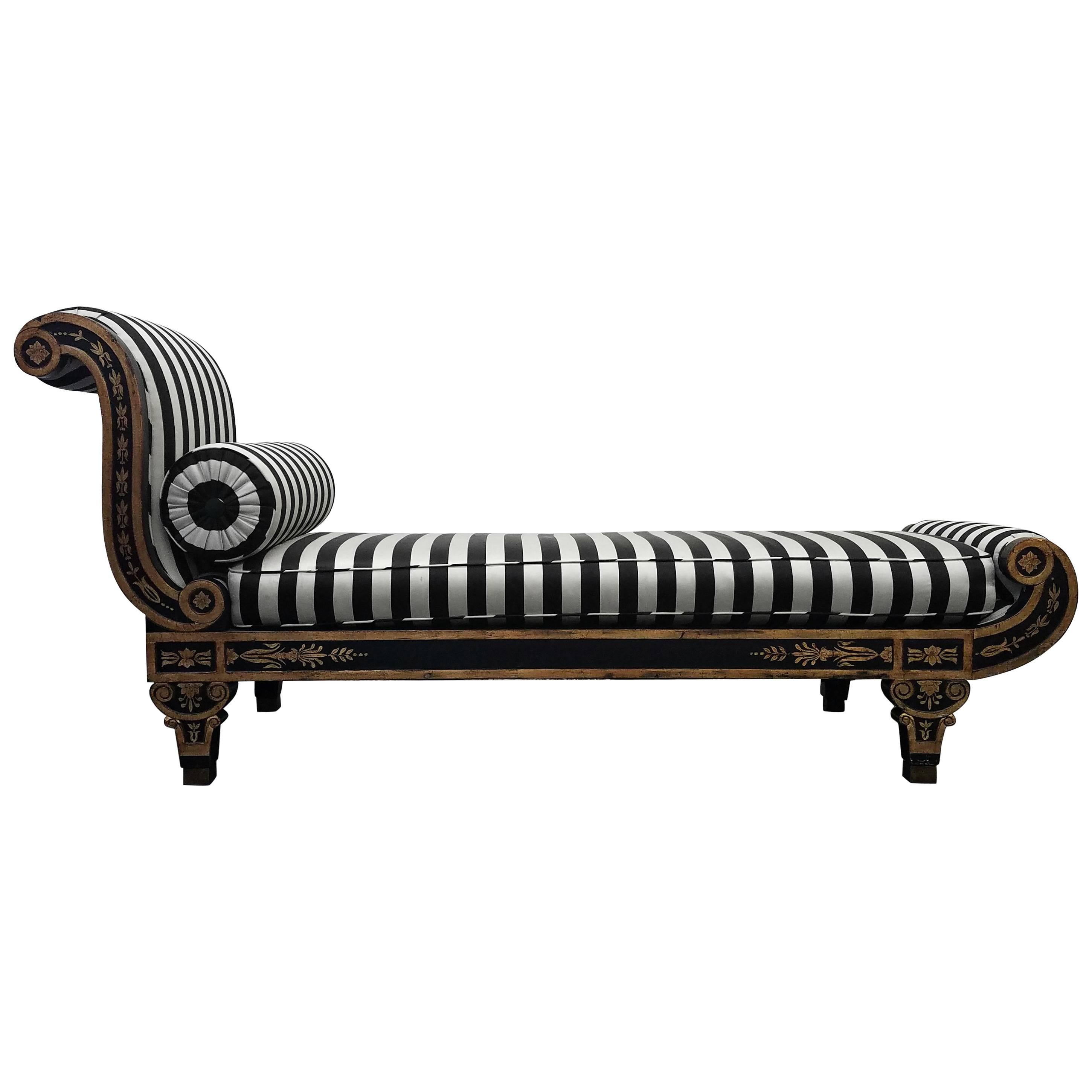 Vintage Regency Style Cleopatra Chaise Lounge Chair