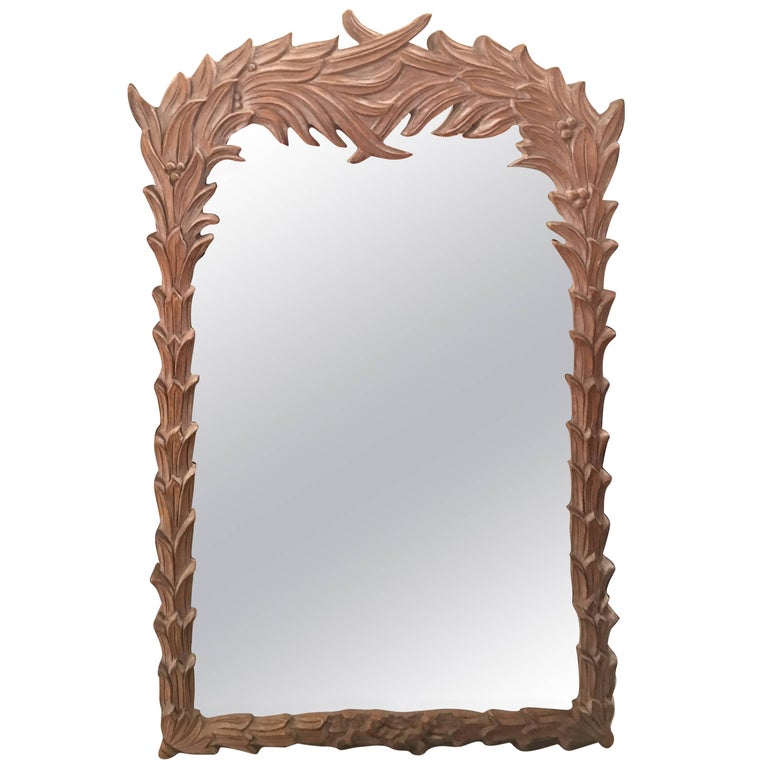Vintage Palm Frond Wall Mirror Leaf Serge Roche Style Tropical Palm Beach at 1stDibs palm leaf