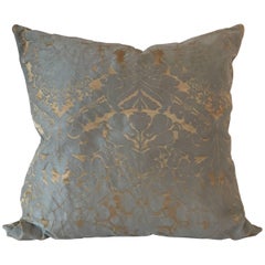 Blue and Gold Damask Large Pillow 9