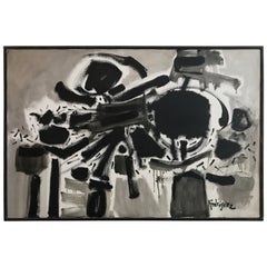 Peter Rodriguez Bay Area Artist Abstract Painting "Dia Negro", 1960