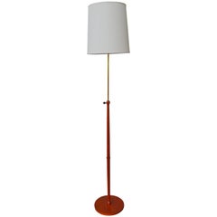 Teak and Brass Telescoping Floor Lamp, Danish Modern