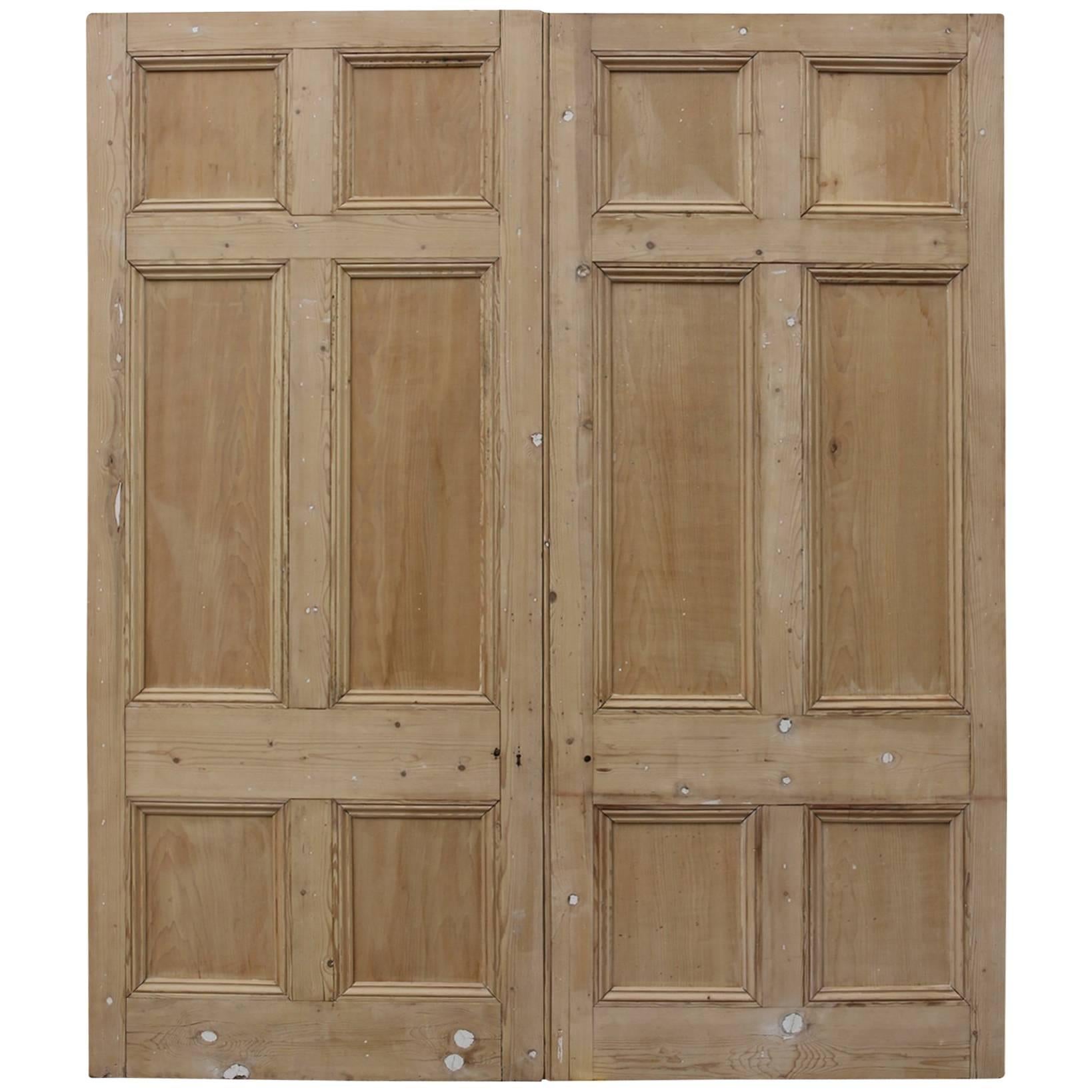 Pair of Victorian Stripped Pine Room Dividers