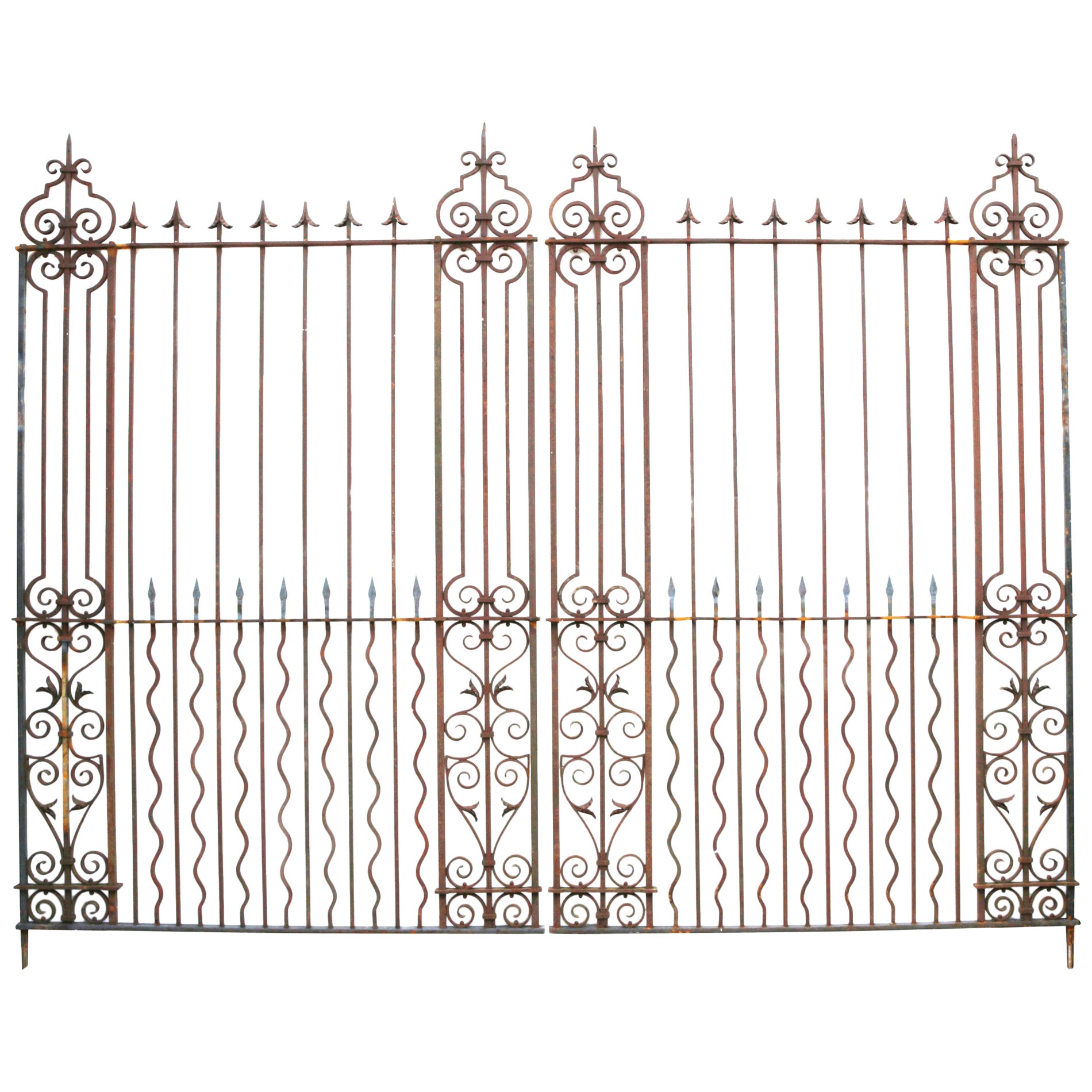 Pair of Irish Cast and Wrought Iron Driveway Gates For Sale at 1stDibs