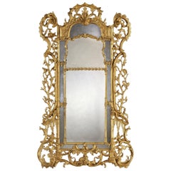 Irish George III Giltwood Border Glass Pier Mirror