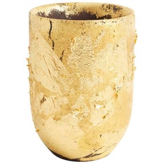 Handmade Unique Gold Leaf and Cast Iron Decorative Vessel by Grant McCaig