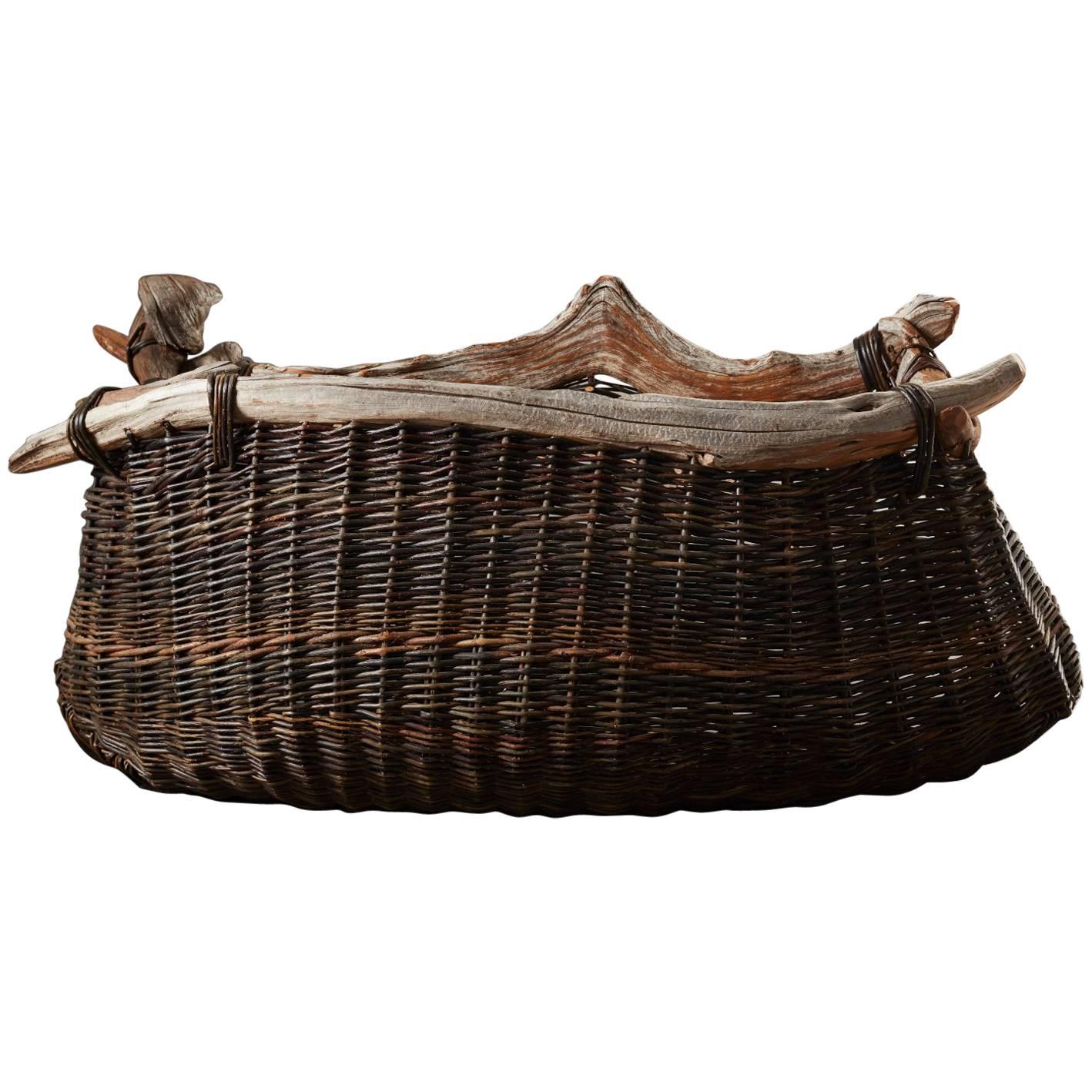 Handmade Decorative Bog Wood Vessel Basket by Joe Hogan the New Craftsmen For Sale