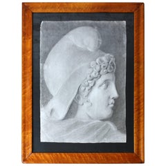 Fine 18th Century Italian School Grand Tour Charcoal Study of Ganymede, Naples