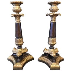 Pair of Napoleon III Gilt Bronze Candlesticks