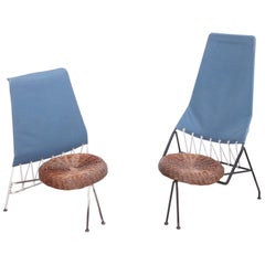 Rare Set of Tony Paul Male and Female Lounge Chairs, USA, 1950s