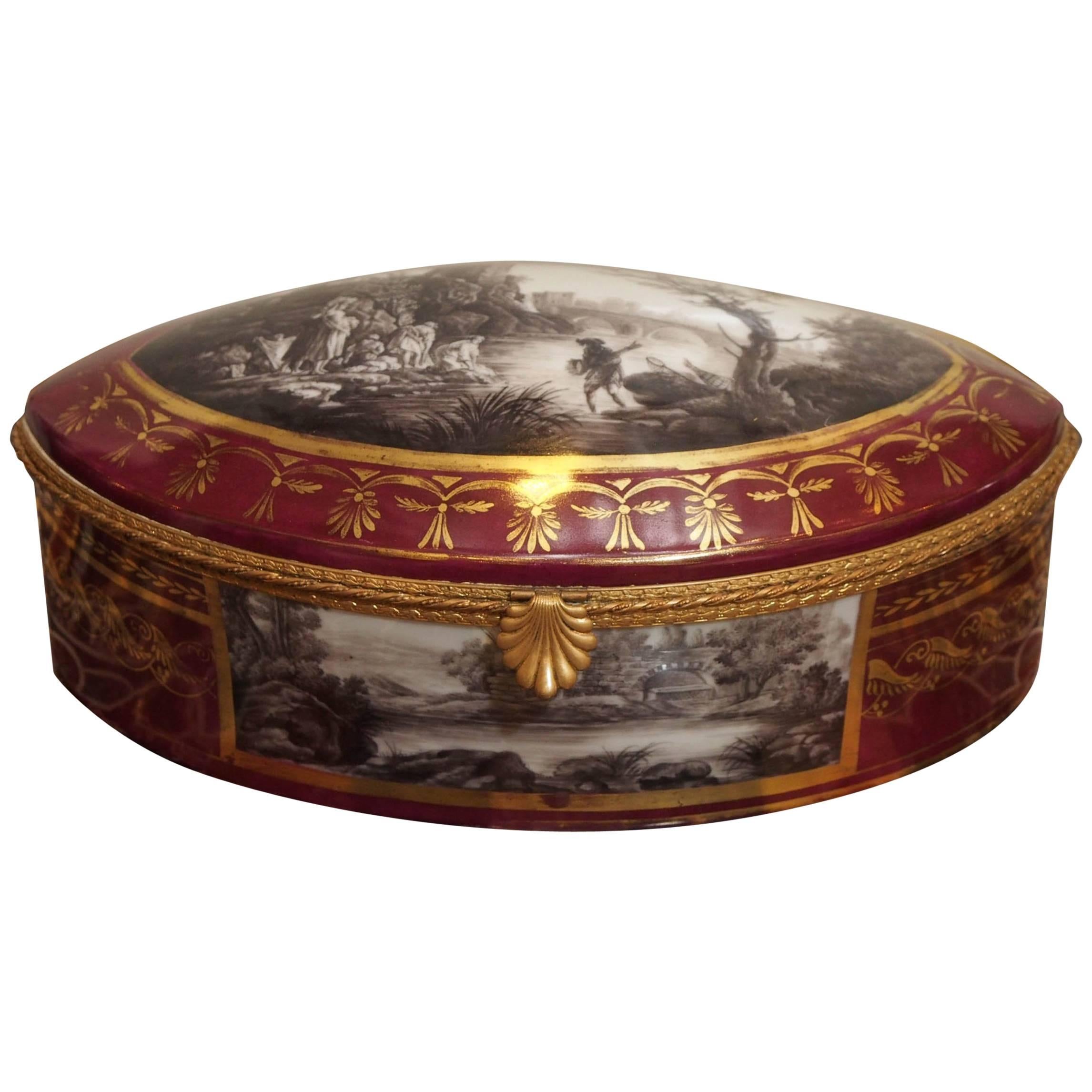 19th Century  Porcelain Dresser Box For Sale
