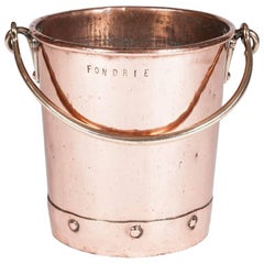 Antique French Copper and Brass Foundry Fire Pail