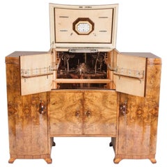 Art Deco Walnut Cocktail Cabinet 3