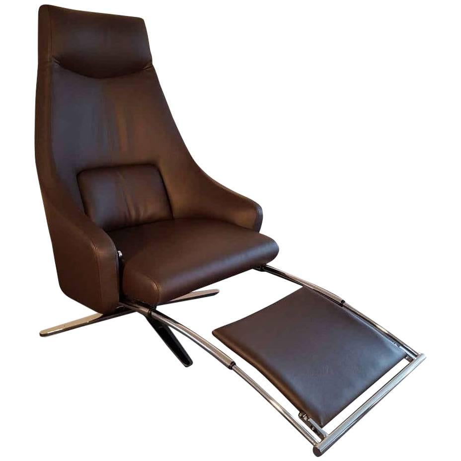 Armchair "Cane" by Manufacturer IP Design with 100% Genuine Leather and Steel For Sale