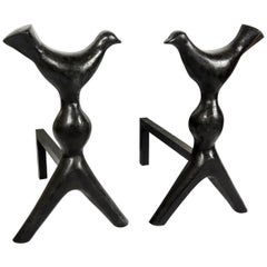 Pair of Andirons by Enzo Missoni