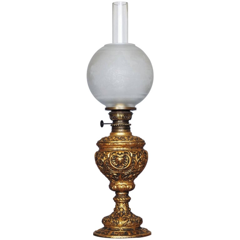 19th Century Roman Style Bronze Lamp Converted To Electric For 19th Century High Relief Gild Bronze Oil Lamp Converted To Electric Table
