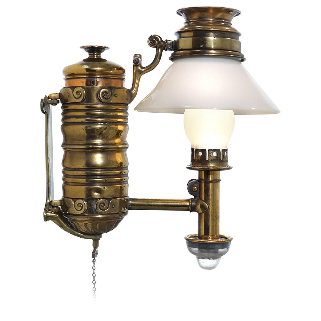 Very Rare 1800s Adams & Westlake Railroad Dining Car Oil Lamp