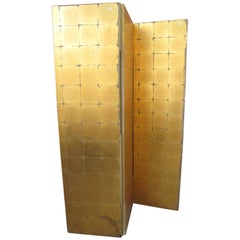 Gold Leaf Tri-Fold Screen