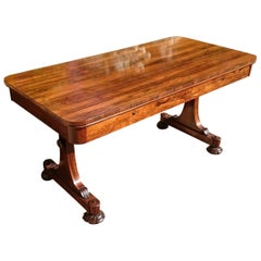 Important 19th Century Rosewood Antique Library Table or Sofa Table