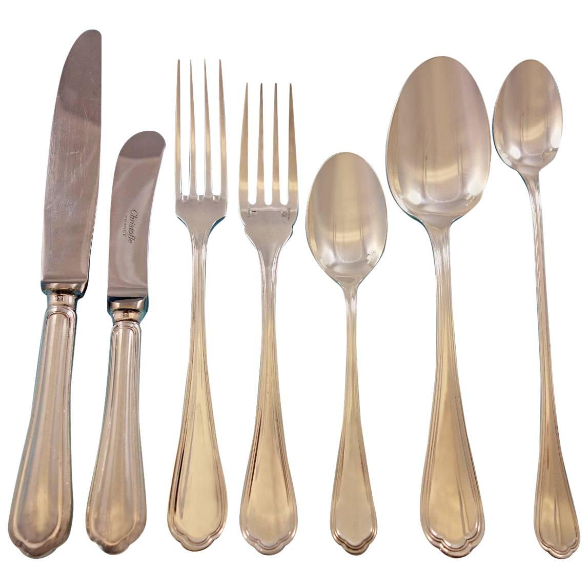 Spatours by Christofle France Silver Plate Flatware Set for 8 Service 49 Pieces