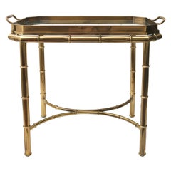 Faux Bamboo Tray Table in Antique Brass at 1stDibs