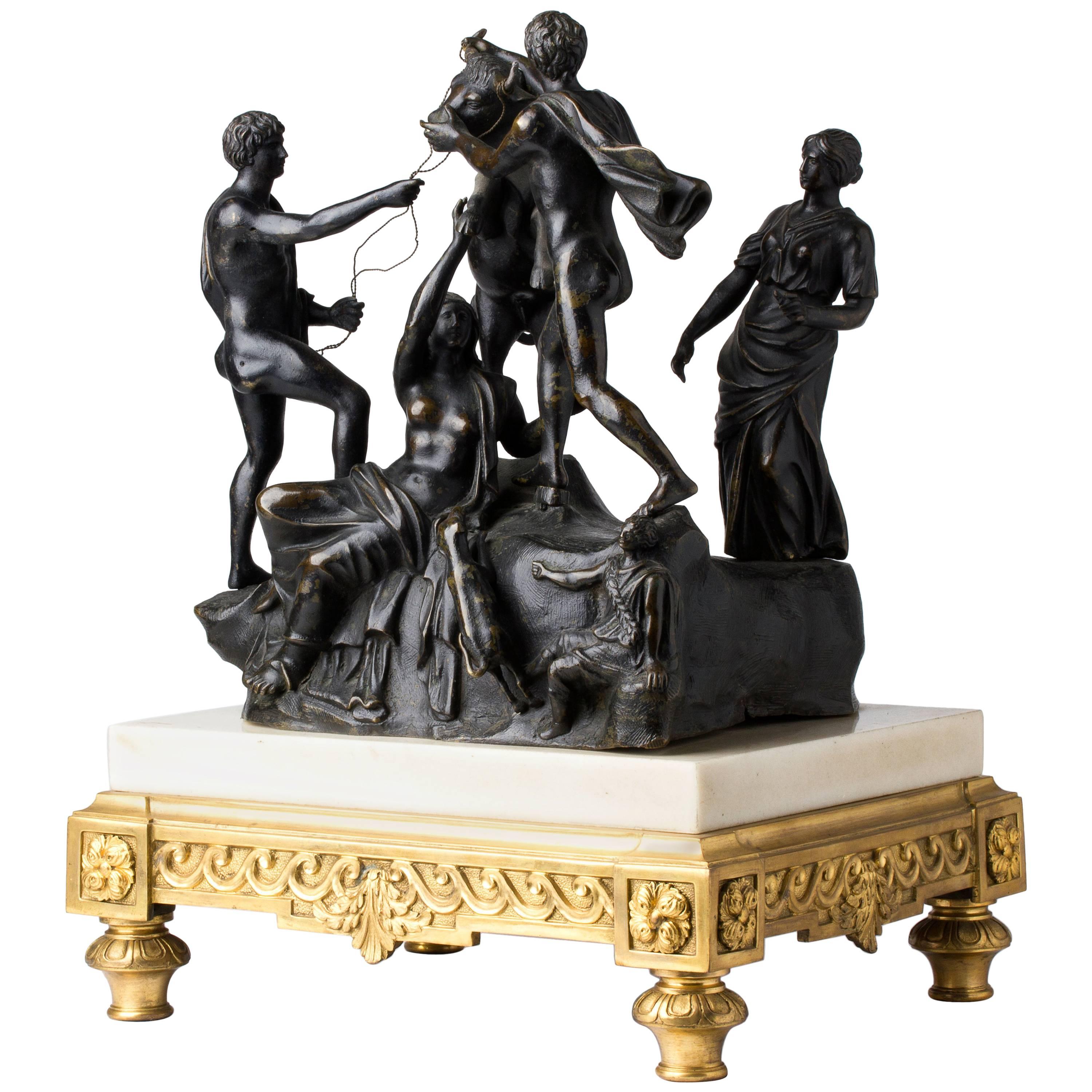 Bronze Sculptural Group, End of 18th Century For Sale