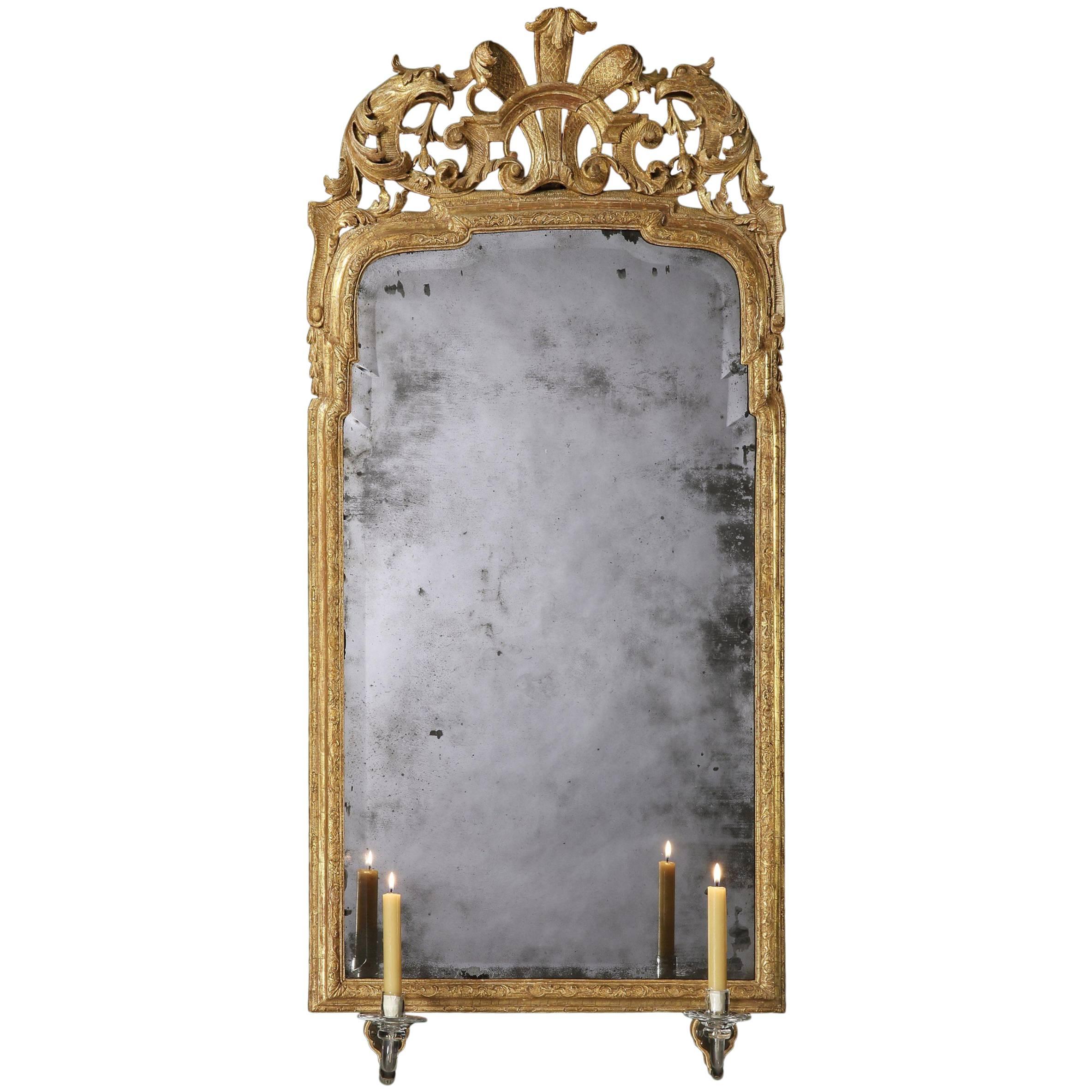 George I Giltwood and Gesso Mirror For Sale