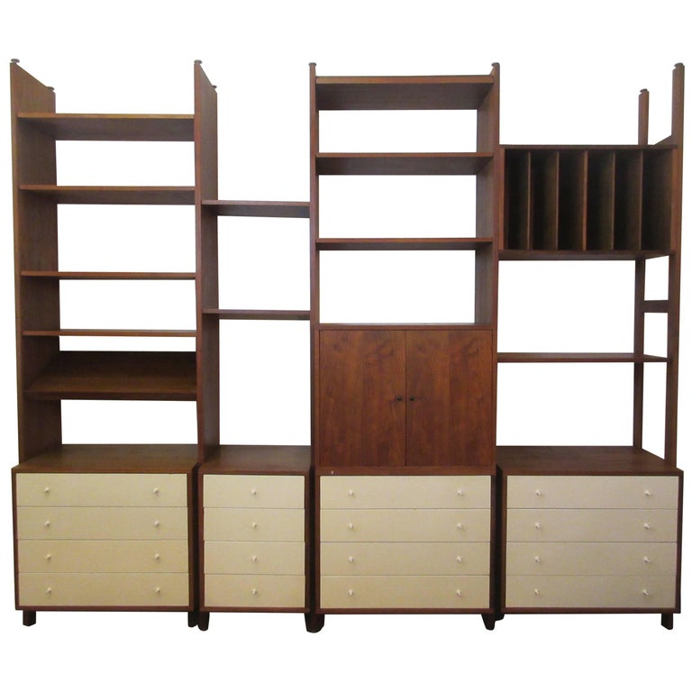 Hardwood House Wall or RoomDivider Shelving System at 1stDibs