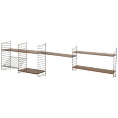 Original 1970s Modular String Wall Unit in Teak Wood by Nisse Strinning, Sweden 5