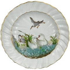 19th Century Swan Pattern Meissen Plate
