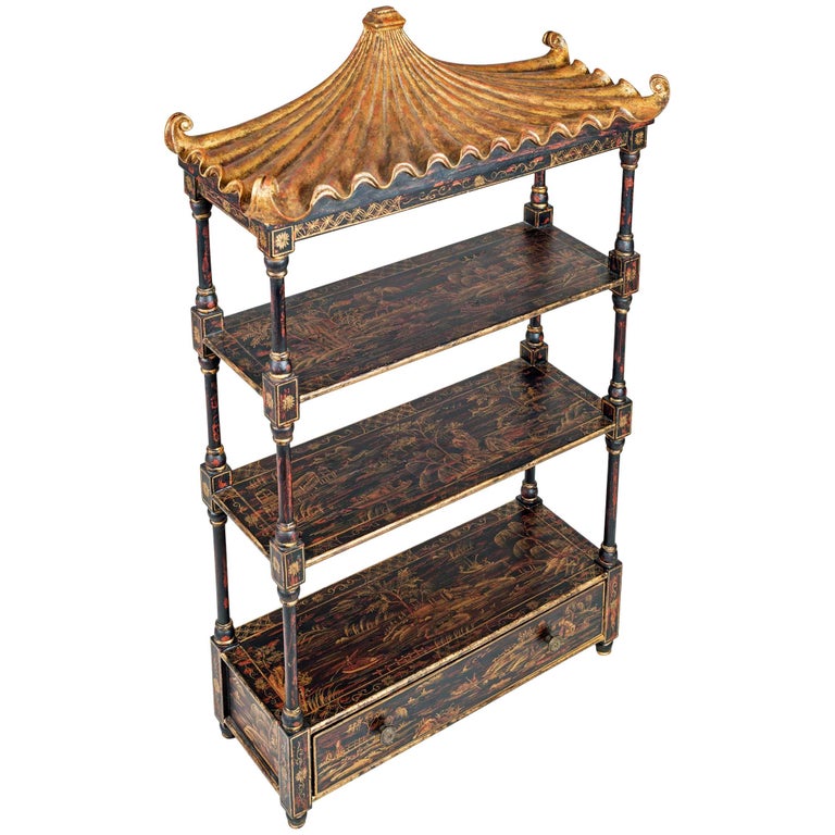 Chinoiserie ThreeTier Hanging Shelf at 1stDibs