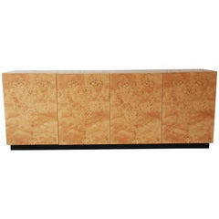 Milo Baughman Mid-Century Burled Olive Wood Credenza 11