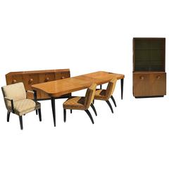 Gilbert Rohde Art Deco "Paldao" Dining Room Set for Herman Miller, Seats Eight