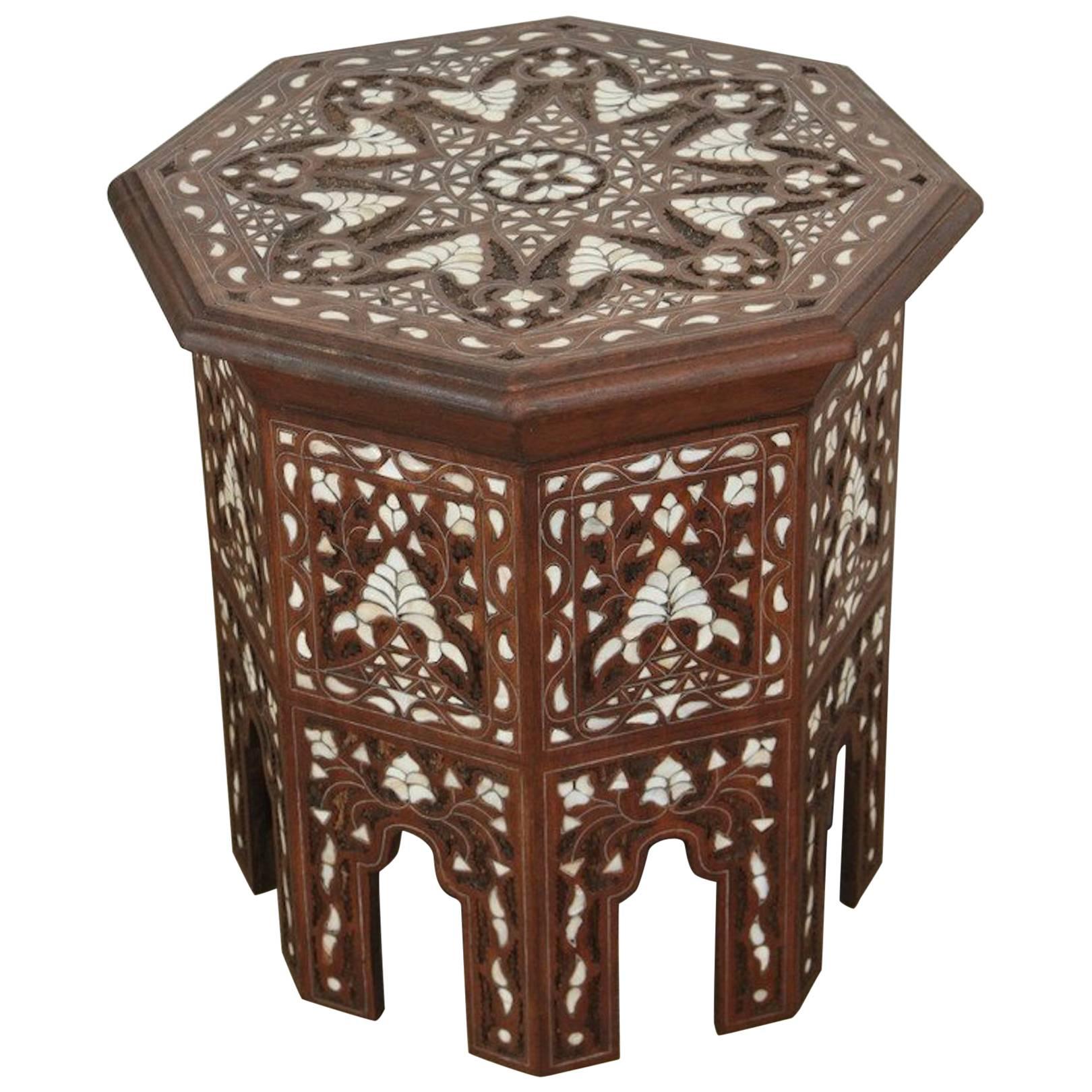 Syrian Mother-of-Pearl Inlaid Side Table