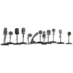 Vintage Collection of 12 Mid-Century Radio Microphones