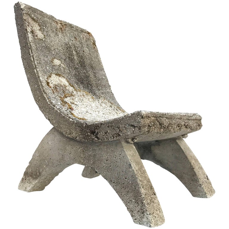 Cast Concrete Garden Chair at 1stDibs
