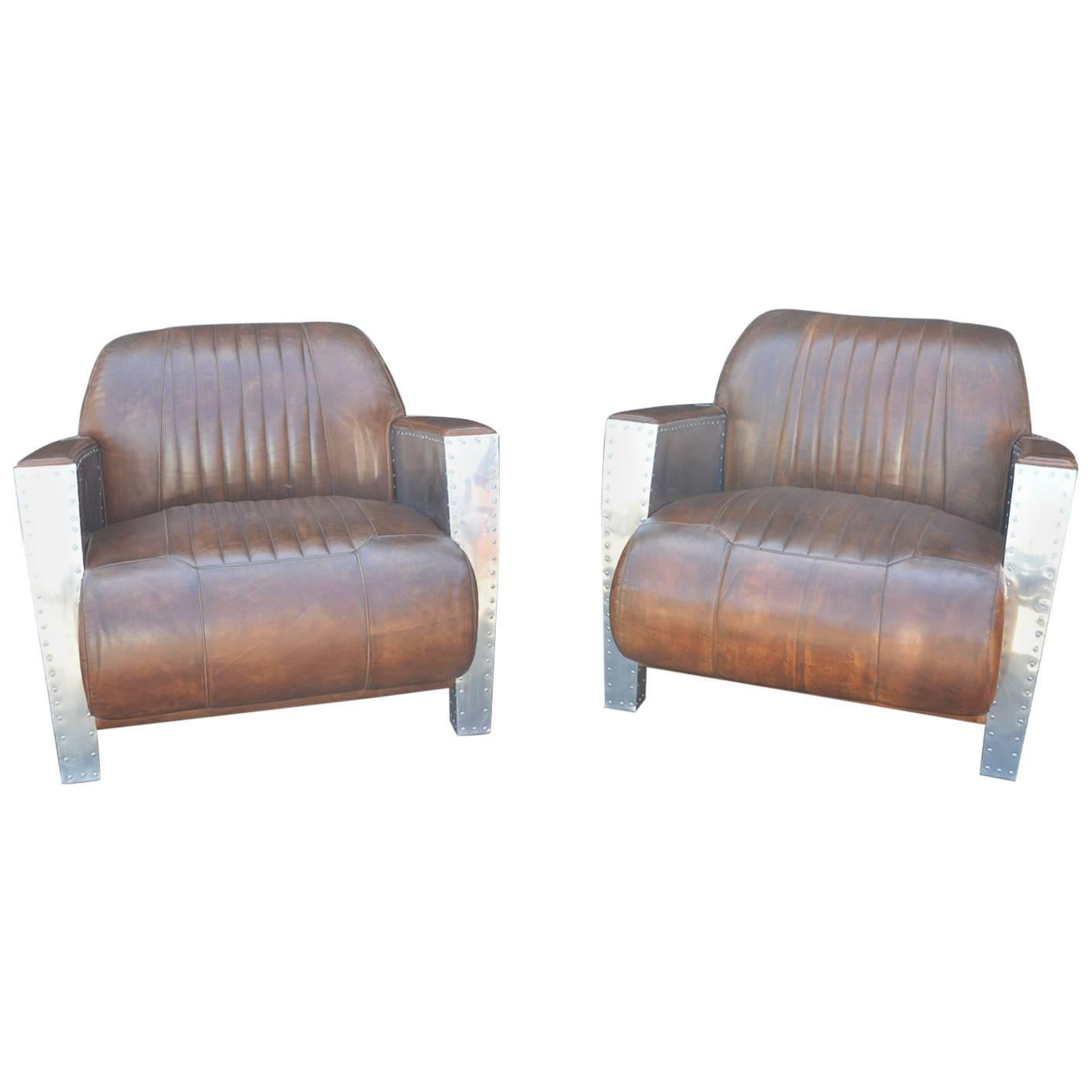 Pair of Riveted Aviator Chairs