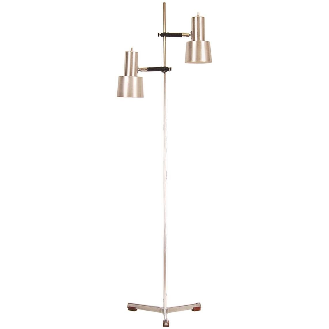 Floor Lamp in Stainless Steel and Teak by Fog & Mørup