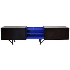 Postmodern Memphis Group Style Sideboard in Black and Blue, 1980s