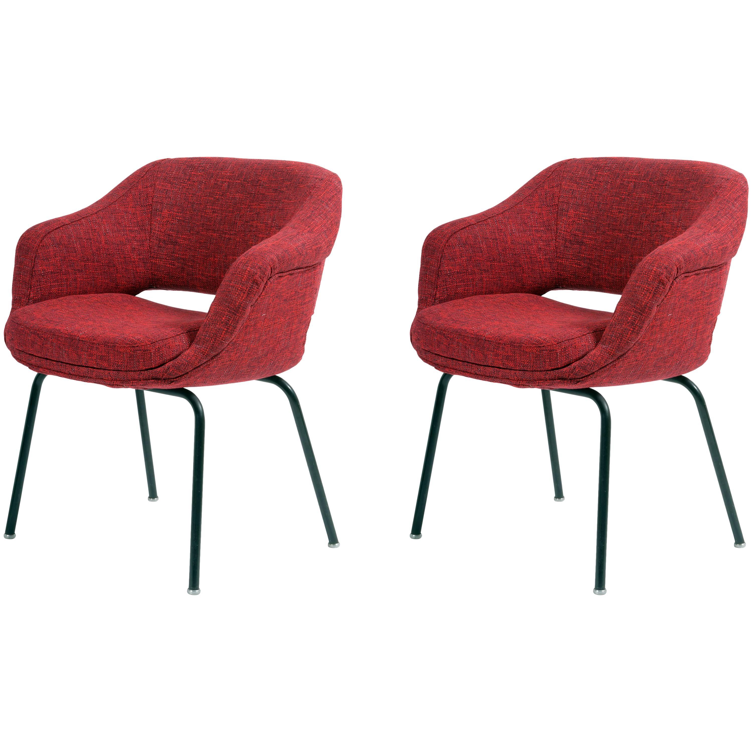 Pair of Cassina Mid-Century Little Armchairs, Signed by Olli Mannermaa Publiched