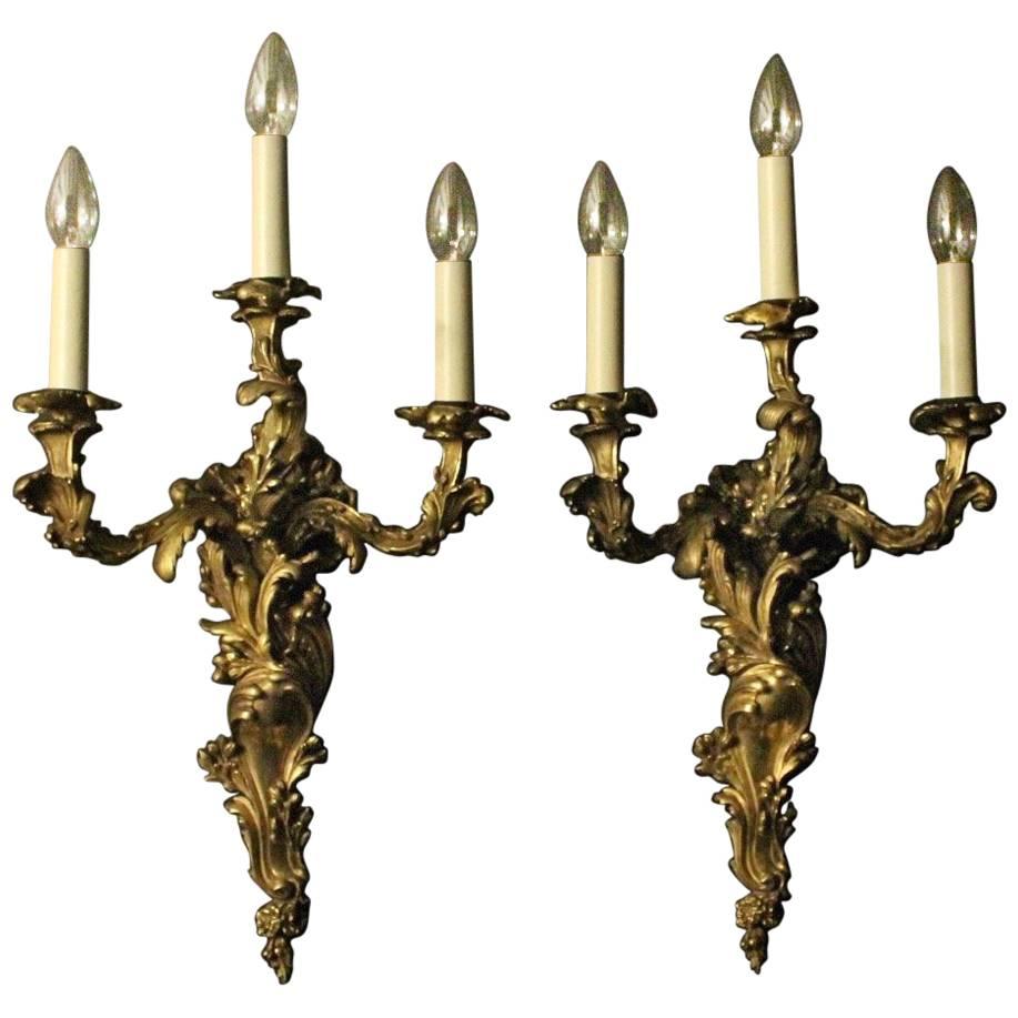 French 19th Century Gilded Wall Sconces