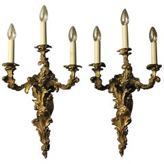 French 19th Century Gilded Wall Sconces