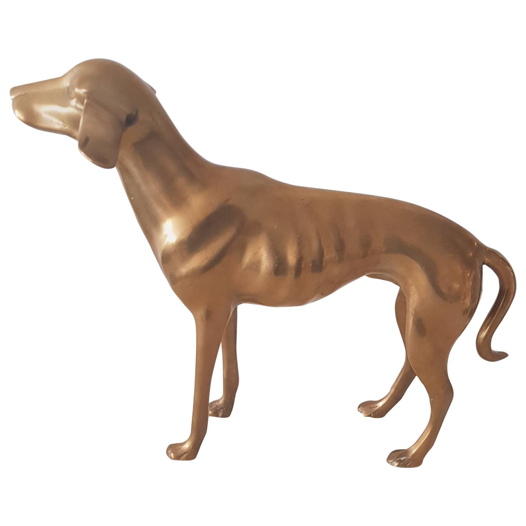  Vintage Brass Greyhound Hollywood Regency, 1970s im Angebot