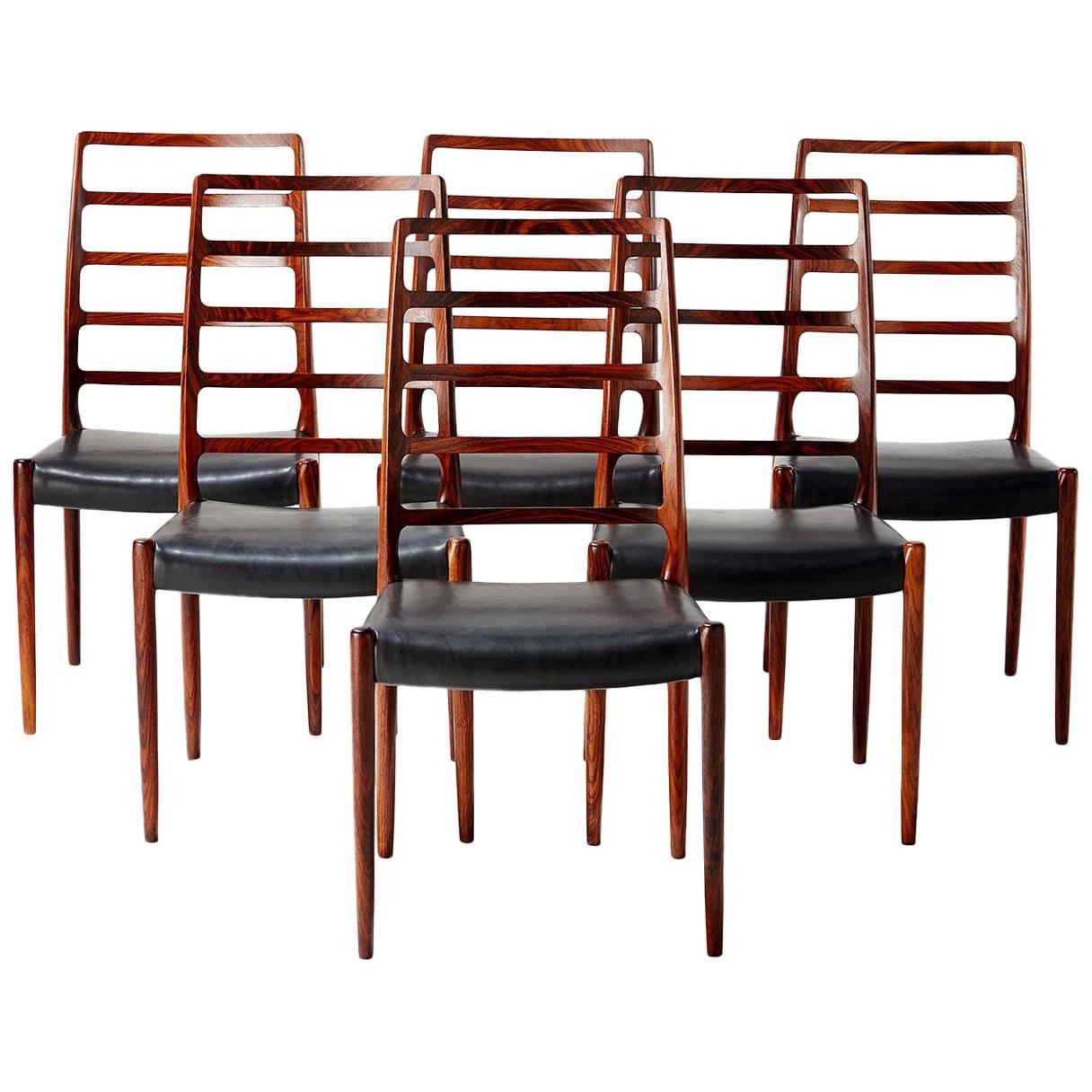 Niels Moller Model 82 Chairs, circa 1970 For Sale