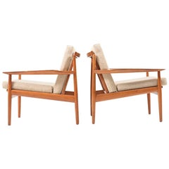 Early Pair of Danish Easy Chairs by Arne Vodder, 1950s