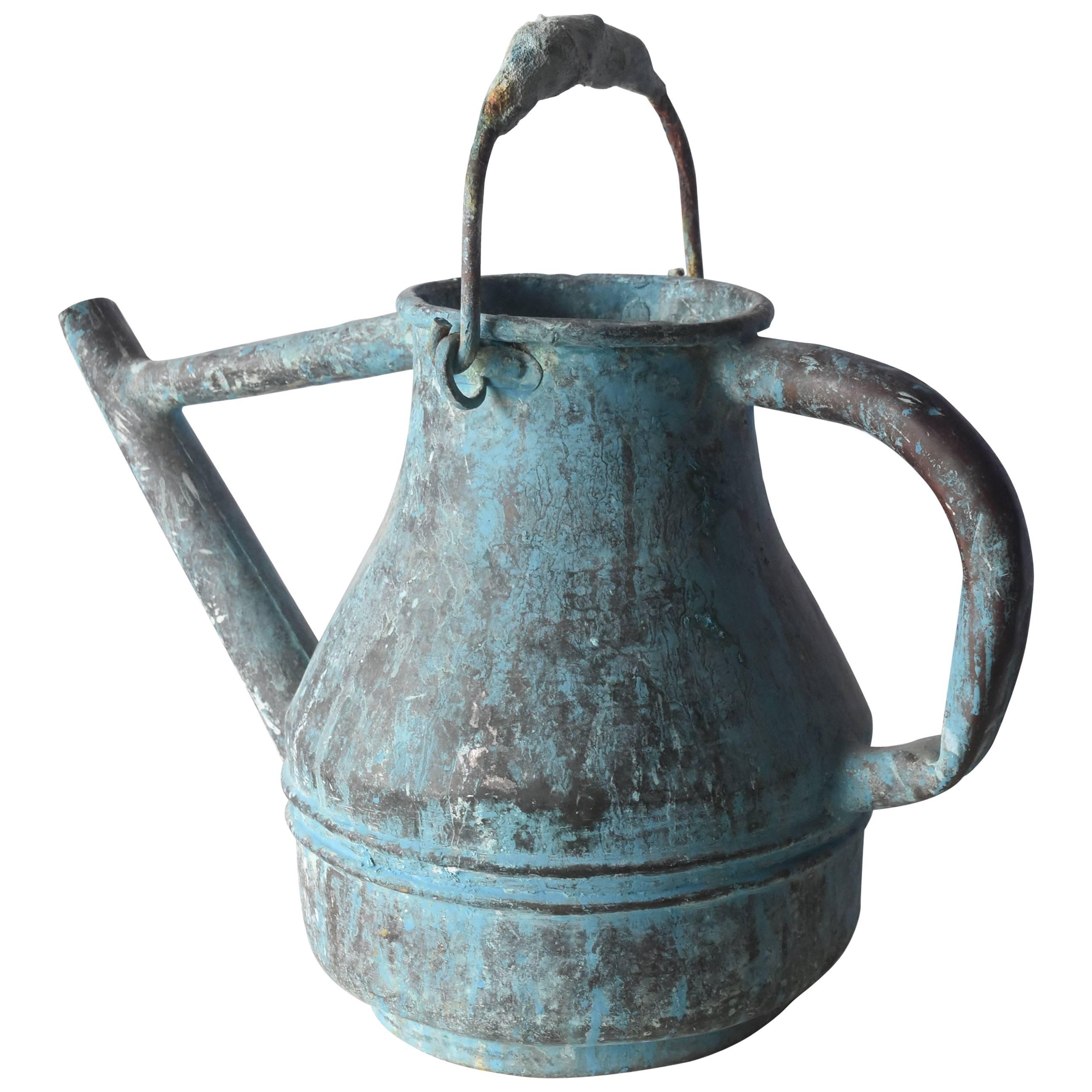 19th Century French Copper Watering Can with Original Patina