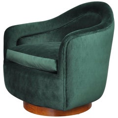 Milo Baughman for Thayer Coggin Walnut Swivel Lounge Chair 9