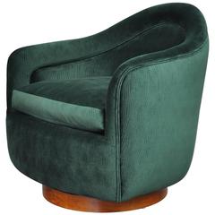 Milo Baughman for Thayer Coggin Walnut Swivel Lounge Chair