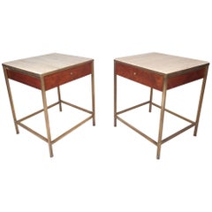 Exquisite Mid-Century Modern Paul McCobb Style Nightstands with Marble Tops 11