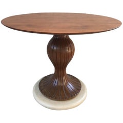 Fantastic Italian Osvaldo Borsani Table Sheet Acanthus Sculpted, circa 1960